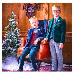 Janie and Jack Plaid Twill Pants